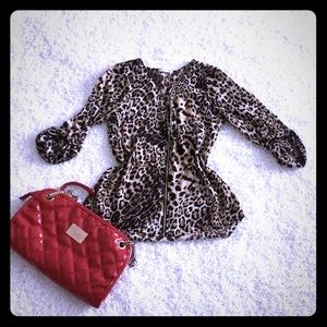 Blouse size small leopard print